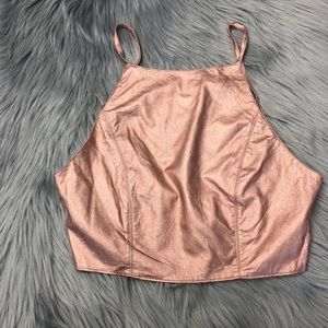 Cotton Candy-Rose Gold Crop Top